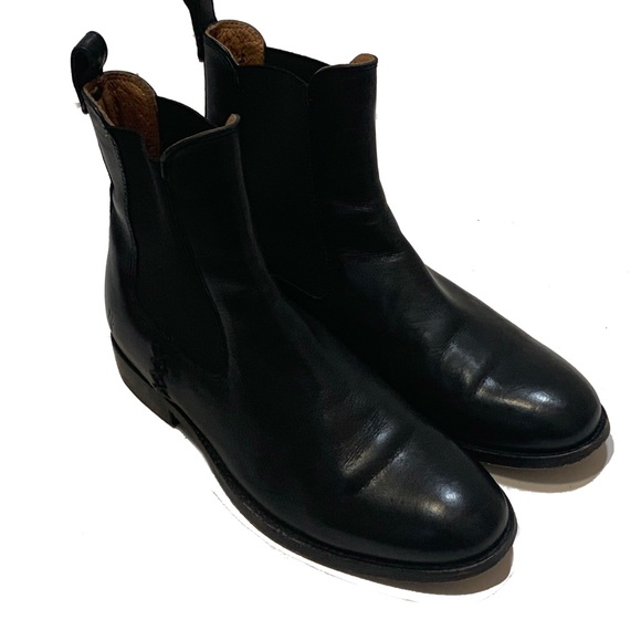6.5 / Frye Black Leather women’s Chelsea Boots - Picture 1 of 8